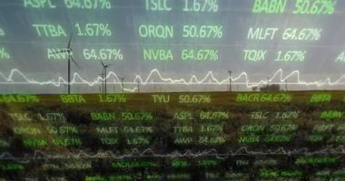 Finansal örtüşme, piyasa büyümesini gösteren türbinlerin üzerinden yükselen yüzde değerlerini tetikliyor. Yenilenebilir enerji, sürdürülebilirlik, teknoloji, veri görselleştirme, çevre dostu, çevresel etki, yenilik