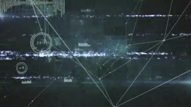 Arıza sinyali alınıyor, yükleme başlatılıyor, darbe bantları düğümleri genişletiyor, veri şebekesi dengeleniyor. Siber uzay, teknoloji, dijital, bağlantı, fütüristik, soyut, ağ