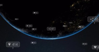 İlk paylaşım simgesinin ortaya çıkması, Dünya 'nın dönüşümlü olarak artan çarpışmasını tetikliyor. Küresel, gök, dijital, fütüristik, bağlantı, teknolojik, dalgın