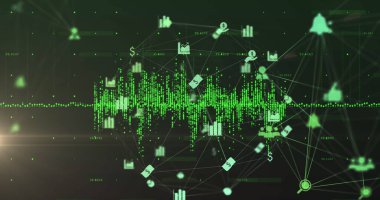 Mutlu yeni bir mutlu metin görüntüsü. Küresel bilim bağlantıları ve ağ konsepti dijital olarak oluşturulmuş görüntü.