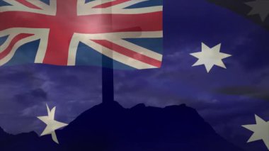 Meltem esmeye başladığında Avustralya bayrağı dalgalanıp dalgalanıyordu. Vatanseverlik, vahşi doğa, hareket, milli amblem, açık hava, görkemli, rüzgar