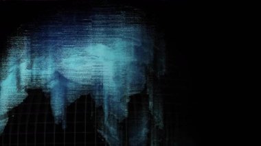 Teknoloji küresi görüntü alanına şebeke örtüsüyle giriyor, veri bozulmasını göstermek için bölen yüzeyi bozuyor. Fütürist, dijital, teknoloji, veri, siber, ağ, yenilik