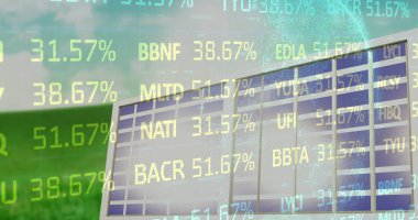 İstatistikler üzerinden finansal veri işleme resmi. Küresel iş ve dijital arayüz kavramı dijital olarak oluşturulmuş görüntü.