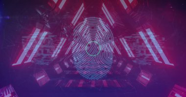 Ekranlar ve ızgara arkaplan üzerinde dijital veri işleme resmi. Gece hayatı ve konser konsepti.