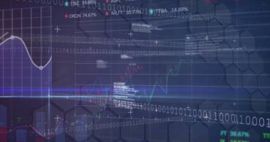 Şebeke üzerinde istatistik ve finansal veri işleme resimleri. Küresel işletme finansmanı ve veri işleme kavramı dijital olarak oluşturulmuş görüntü.