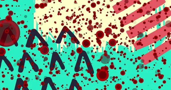 Yeşil arkaplanda hücre simgeleri. Küresel bilim ve dijital arayüz kavramı dijital olarak oluşturulmuş görüntü.