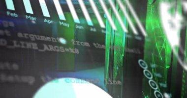 Veri akışını gösteren kaydırma verileri kayma, azalma ve ortaya çıkmasıyla tetiklenir. Teknoloji, analitik, fütüristik, siber güvenlik, dijital, ağ, yenilik