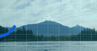 İkinci işarette, veri eğilimlerini gösterirken saydam şebekeler yükseliyor. Soyut, analitik, görselleştirme, dijital, modern, manzaralı, teknolojik