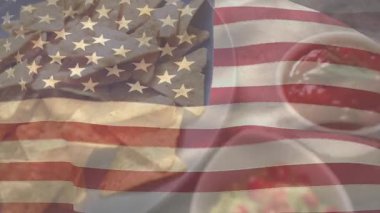 Başlangıçta, animasyon Amerikan bayrağı üzerinde dalgalanan cips ve soslar vatanseverlik temasını gösteriyor. Vatansever, kutlama, atıştırmalık, iştah açıcı, şenlikli, dinamik, vatansever