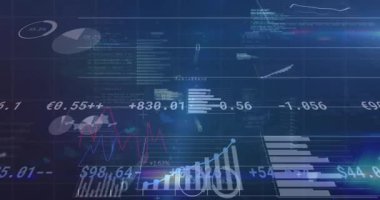 Veri satırlarını ve kodları gösteren karanlık şebeke, grafikler kaydırılıyor ve gerçek zamanlı görüntü için göstergeler güncelleniyor. Teknoloji, analitik, arayüz, fütürizm, görselleştirme, gösterge panelleri, yenilik