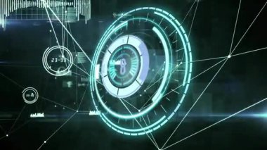 Geri sayımda halka, arayüz güncellemesi için titreşen her saniye 10 HUD düğümünden azalmaya başlayacak. Bilim kurgu, fütüristik, dijital, yüksek teknoloji, arayüz, yenilik, teknoloji