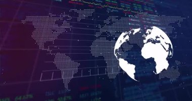 Başlangıçta, harita oluşturma, dünya dönüşü, grafik çizimi, etiketlerin güncellenmesi, pazar eğilimlerinin görselleştirilmesi. Veri görselleştirme, finansal analiz, dijital panel, piyasa eğilimleri, küresel ağ, teknolojik arayüz, yatırım verileri