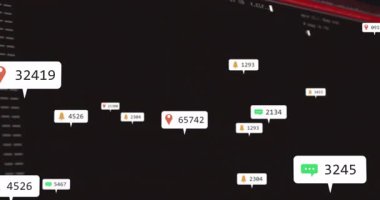 Yüzen ve kümelenen altıgen terminalde canlı alarm artışı gösteren uyarılar görülüyor. Dijital arayüz, uyarılar, bildirim, siber güvenlik, veri akışı, gerçek zamanlı, teknoloji