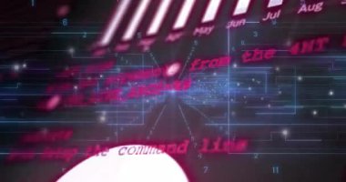 Koridorlar dışa doğru akan akımlar, kod kaydırma ve pasta grafiği görselleştirme eğilimlerini döndürüyor. Fütürist, teknoloji, dijital, veri, soyut, görselleştirme, canlı