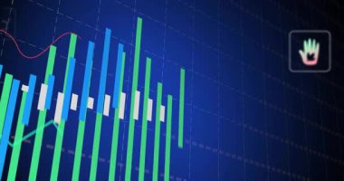 Çevresel grafiğe başlayan şebeke çizelgesi yükselen çubukları canlandırarak CO2 eğilimlerini gösteriyor. Veri görselleştirme, çevre ölçümleri, sürdürülebilirlik, grafik tasarımı, dijital arayüz, iklim analizi, çevre dostu