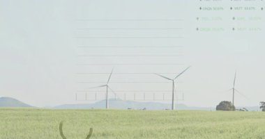 Türbinler dönerken ve güç izleme için çizelgeler çizilirken bir saniyelik gecikme azalıyor. Yenilenebilir, sürdürülebilirlik, veri, analiz, görselleştirme, teknoloji, çevre