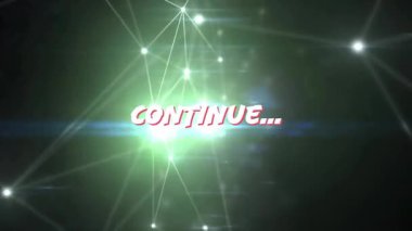 Yeşil ışık patlamasını takiben, devamlılığı arttıran düğümler gibi titreşen ve ölçeklenen devinim devam ediyor. Dijital, geleceksel, soyut, hareket, teknoloji, yenilik, neon