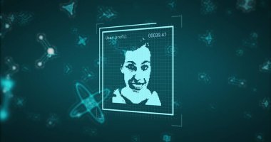 Siyah arkaplan üzerinde dünya haritası. Küresel iş ve dijital arayüz kavramı dijital olarak oluşturulmuş görüntü.