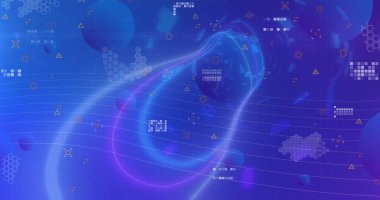 Kapsam taraması ve mor arkaplan üzerindeki dünya görüntüsü. Küresel bağlantılar zaman veri işleme ve dijital olarak oluşturulmuş görüntü konsepti.