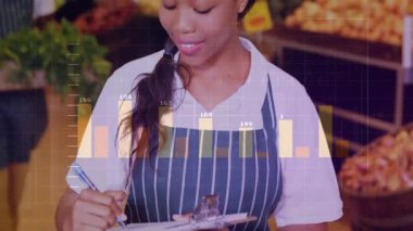 Üretim bölümündeki envanterleri sayan katip, animasyon çizelgeleri vasıtasıyla veri içgörülerini görselleştirsin. Perakende, analitik, profesyonellik, taze üretim, girişim, veri görselleştirme, takım çalışması