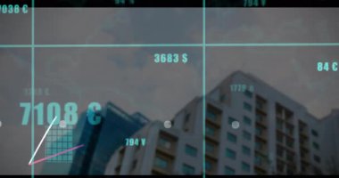 Izgara ve işaretleyiciler zayıflıyor, finansal kaplama güncelleme çubukları ve çizgiler görselleştirme pazar büyümesi. Finans, veri, kentsel, modern, analitik, yatırım, görselleştirme