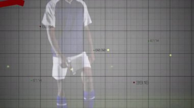 Atletin ağırlık değiştirmesi futbol topunun zayıflamasına neden oluyor sonra da spor analizi ızgarası ile salyalarını akıtıyor. Spor, biyomekanik, ritim, performans, teknoloji, hareket, rekabet