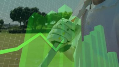 Kriket sopası yakalama eldiveni başlangıç çizelgesi sahada performans istatistikleri için büyüyor. Sporcu, spor, fitness, analiz, teknoloji, açık hava, rekabetçi