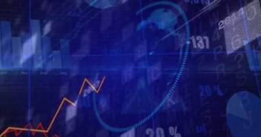 Yarı saydam çubuklar dünya dönüşünü başlatıyor, sarı çizgiyi takip ediyor piyasa eğilimlerini gösteriyor. Analizler, ilerleme, yenilik, dijital, görselleştirme, finans, teknoloji