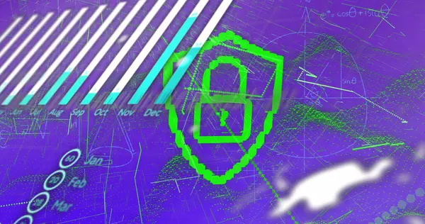 Mavi arkaplanda veri işleme resmi. küresel iş ve dijital arayüz kavramı dijital olarak oluşturulmuş görüntü.