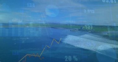 Dalgakıran çizelgelerin üzerinde havadan başlamak yükselen yükselme çizgisi eğilimi% 24.63 ve% 93. Sahil, analitik, veri görselleştirme, deniz, finans, sakin, modern