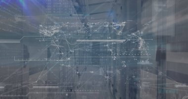 Sunucular üzerinden bağlantı ve veri resimleri. Ağ, bağlantılar, iletişim, veri işleme ve teknoloji konsepti dijital olarak oluşturuldu.