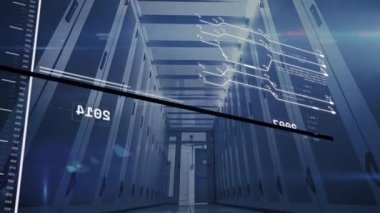 Fırlatma hologramında koridorda beliriyor ve zaman çizelgesi olarak veri akışı ekliyor. Futuristik, teknoloji, dijital, sunucu, veri, soyut, ağ