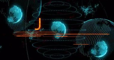 Uyarı simgesi gösteren anormal noktalı küreler tespit edildi ve acil eylem talep ediliyor. Siber uzay, holografik, dijital, alarm, uyarı, fütüristik, veri görselleştirme