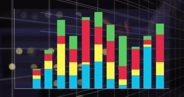 Animasyon çubuk grafiğini, yükseklikleri güncellerken, çubukları çökertirken ve analiz için çizgi grafiğini açıklarken gösteriyor. Veri görselleştirme, analitik, dijital gösterge paneli, performans ölçümleri, hareket grafikleri, finansal içgörüler, teknik