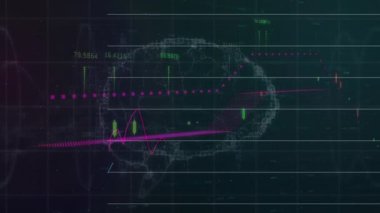 Şebekede solgunluk, solgunluk, trend çizgisi ve şamdanlar 3 boyutlu dünya haritası finansmanına yükseliyor. Dijital, fütüristik, soyut, analitik, teknoloji, yenilik, veri