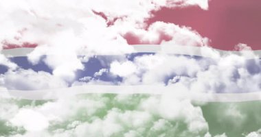 Döngü başlatıldığında üç renkli şeritler dalgalanıyor, bulutlar sürükleniyor ve yer değiştiriyor ve döngü oluşturuluyor. Soyut, hareketli, dijital, manzaralı, canlı, dinamik, sakin