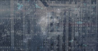 Sunucuların üzerindeki bağlantıların ve dünyanın görüntüsü. Ağ, bağlantılar, iletişim, veri işleme ve teknoloji konsepti dijital olarak oluşturuldu.