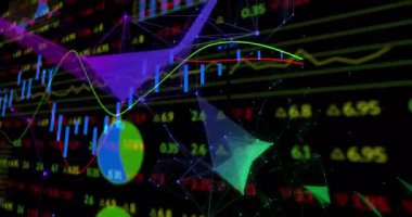 Benzetilmiş veri besleme başlangıç fiyat tablosu dalgalanan eğilimleri güncelliyor pasta çubuğu grafikleri eğilimleri gösteriyor. Finansal, analitik, görselleştirme, dijital, gösterge paneli, veri, metrik