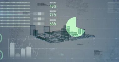 Tablo başlatma göstergeleri kaydırma ve çerçeve düzleştirme için ızgara inşa grafiklerini hareket ettirir. Teknoloji, analitik, görselleştirme, fütüristik, dijital, veri, arayüz