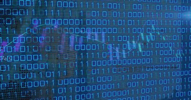 Dünya üzerinde veri işleme görüntüsü. küresel iş ve dijital arayüz kavramı dijital olarak oluşturulmuş görüntü.