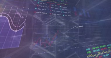 Siyah arkaplanda veri işleme ve tünel resmi. Küresel iş ve dijital arayüz kavramı dijital olarak oluşturulmuş görüntü.