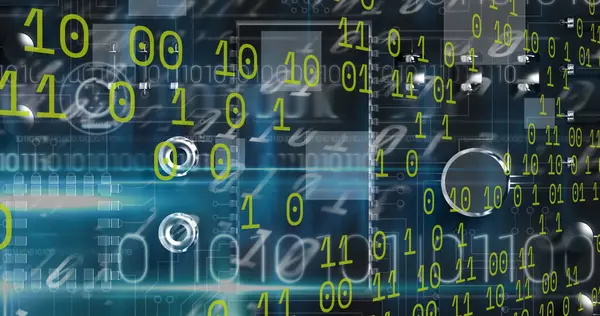 Karanlık arka planda veri işleme resmi. Küresel bağlantılar, veri işleme ve dijital arayüz konsepti dijital olarak oluşturulmuş resim.