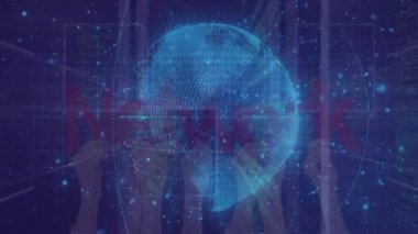 1s işaretinde görünen şeffaf küre, dönen halkalar verileri gösteren NETwork metni arızalıyor. Gelecekçi, dijital, görselleştirme, teknoloji, yenilik, etkileşimli, siber