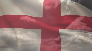 Hafif bir esinti dalgalanan dalgalanan fırtınalar hareket eden bulutları gösteren kıvrımlar oluşturuyor. Vatanseverlik, açık hava, kumaş, hareket, bağımsızlık, miras, dinamik