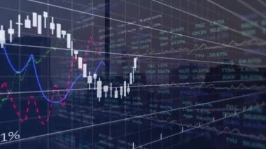 Karanlık ufuk çizgisi zayıflarken, şamdanlar yükselirken, trend çizgileri görselleştirirken. Finansal analiz, pazar eğilimleri, veri görselleştirme, yatırım büyümesi, ekonomik göstergeler, kentsel manzara, dijital teknoloji