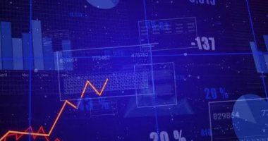 Karanlık şebeke arka planının açılması, turuncu çizgiye tırmanma ve kırmızı çizginin ortaya çıkması, veri eğilimlerini görselleştirme. Analizler, gösterge panelleri, görselleştirme, veri bilimi, ilerleme, göstergeler, büyüme