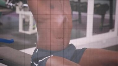 Fitness meraklısı dambılları hareketli grafiklerle kaldırıyor. Güç, fizyoloji, eğitim, motivasyon, performans, kaslar, spor