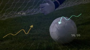 Spor teknolojisi izleme grafikleri top yuvarlama hareketini başlatıyor ve top yakalamayı engelliyor. Atletik, veri görselleştirme, rekabetçi, dinamik, eylem, performans, yenilik