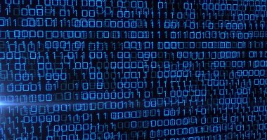 Karanlık arka planda veri işleme resmi. Küresel bağlantılar, veri işleme ve dijital arayüz konsepti dijital olarak oluşturulmuş resim.