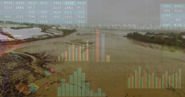 Hava halifeleri animasyon veri matrisi, renkli grafikler ve çizgi grafiği görselleştirme trendleri açılıyor. Hava, veri görselleştirme, analitik, grafikler, bilgi grafikleri, çevre, teknoloji